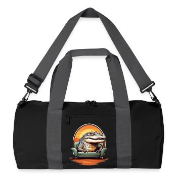 Alligator sur canapé - Sac de sport recyclé - noir/gris graphite - Devant