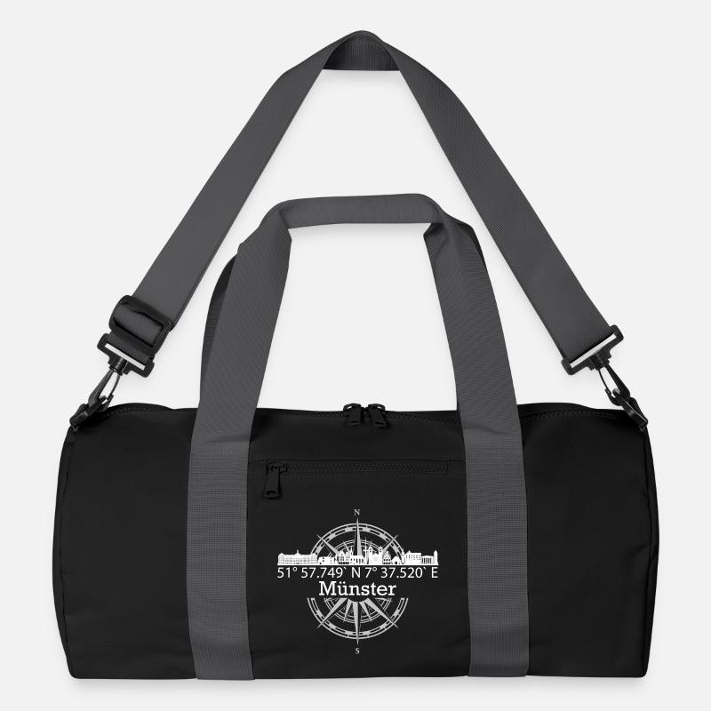 Skyline Münster - Recycelte Duffel Bag - Schwarz/Graphitgrau
