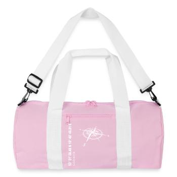 Koordinaten Lübeck - Recycelte Duffel Bag - Rosa/Weiß - Vorne
