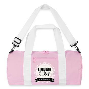 Lieblingsort Hiddensee - Recycelte Duffel Bag - Rosa/Weiß - Vorne