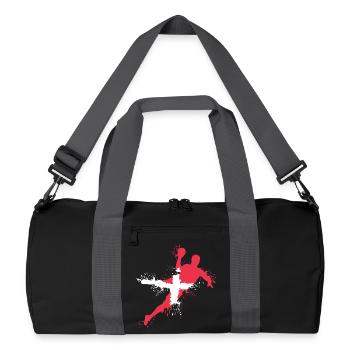 Équipe de handball Danemark Symbole de joueur de handball Icône de lancer - Sac de sport recyclé - noir/gris graphite - Devant