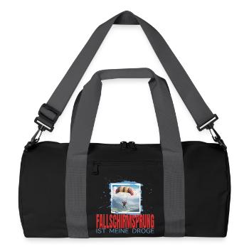 Fallschirmsprung ist meine Droge - Recycelte Duffel Bag - Schwarz/Graphitgrau - Vorne