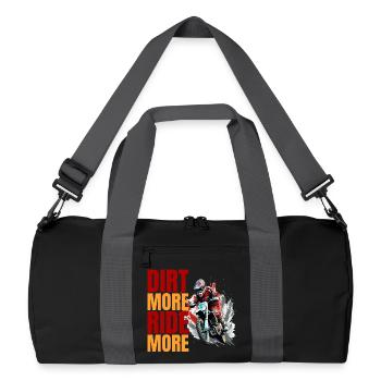 Dirt More - Ride More - Recycelte Duffel Bag - Schwarz/Graphitgrau - Vorne