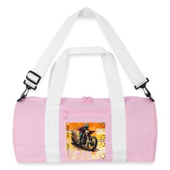 Motocross Life - Recycelte Duffel Bag - Rosa/Weiß - Vorne