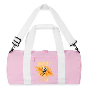 Rugby ist meine Droge - Recycelte Duffel Bag - Rosa/Weiß - Vorne