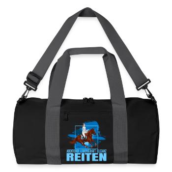 Abenteuer - Leidenschaft - Eleganz - Reiten - Recycelte Duffel Bag - Schwarz/Graphitgrau - Vorne