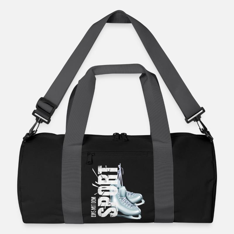 Eins mit dem Sport - Eiskunstlaufen - Recycelte Duffel Bag - Schwarz/Graphitgrau