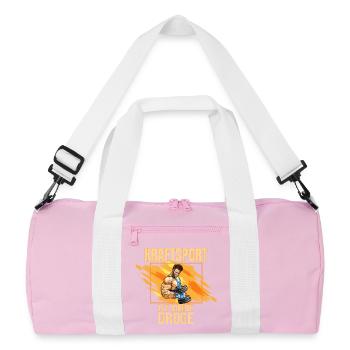 Kraftsport ist meine Droge - Recycelte Duffel Bag - Rosa/Weiß - Vorne