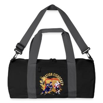 Faszination Eishockey - Recycelte Duffel Bag - Schwarz/Graphitgrau - Vorne