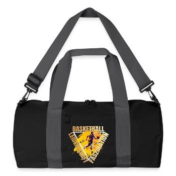 Leidenschaft - Faszination - Basketball - Recycelte Duffel Bag - Schwarz/Graphitgrau - Vorne