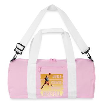 Adrenalin - Faszination - Leidenschaft -Basketball - Recycelte Duffel Bag - Rosa/Weiß - Vorne