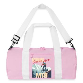 Downhill - Extrem Sport - Recycelte Duffel Bag - Rosa/Weiß - Vorne