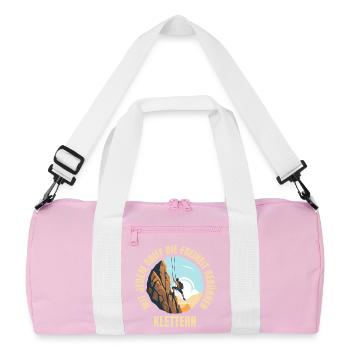 Mit jedem Griff die Freiheit berühren - Recycelte Duffel Bag - Rosa/Weiß - Vorne