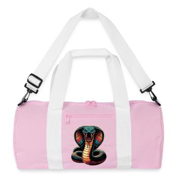 motif serpent Cobra dynamique et coloré - Sac de sport recyclé - rose/blanc - Devant