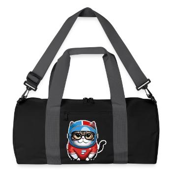 Katze Weltraum Space Cat Astronaut - Recycled Duffel Bag - black/graphite grey - Front