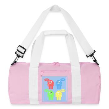 Drôles d’hommes - Sac de sport recyclé - rose/blanc - Devant