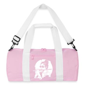 Drawing flutist - Recycled Duffel Bag - pink/white - Front