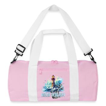 Meer verliebt - Recycelte Duffel Bag - Rosa/Weiß - Vorne