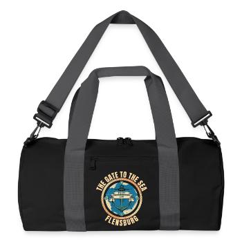The Gate to the Sea - Flensburg - Recycelte Duffel Bag - Schwarz/Graphitgrau - Vorne
