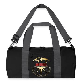 Koordinaten Greetsiel - Recycelte Duffel Bag - Schwarz/Graphitgrau - Vorne