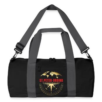Koordinaten St Peter Ording - Recycelte Duffel Bag - Schwarz/Graphitgrau - Vorne