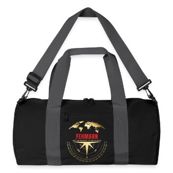 Koordinaten Fehmarn - Recycelte Duffel Bag - Schwarz/Graphitgrau - Vorne