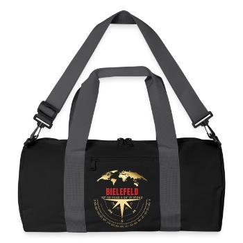 Koordinaten Bielefeld - Recycelte Duffel Bag - Schwarz/Graphitgrau - Vorne