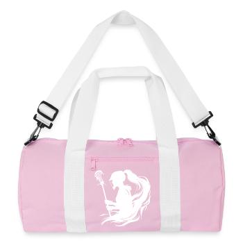 Lacrosse player - Recycled Duffel Bag - pink/white - Front