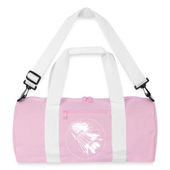 Federball Skizze - Recycelte Duffel Bag - Rosa/Weiß - Vorne