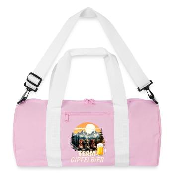 Team Gipfelbier - Recycelte Duffel Bag - Rosa/Weiß - Vorne