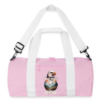 Freiheit beginnt in den Bergen - Recycelte Duffel Bag - Rosa/Weiß - Vorne
