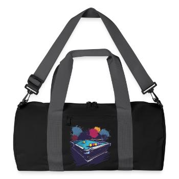 Billard Grafik - Recycelte Duffel Bag - Schwarz/Graphitgrau - Vorne