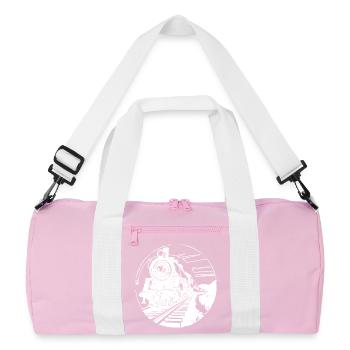 Railway Graphic - Recycled Duffel Bag - pink/white - Front