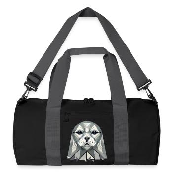 Sceau abstrait – Beauté géométrique - Sac de sport recyclé - noir/gris graphite - Devant