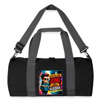 Vous êtes peut-être jeune, mais je suis un classique - Sac de sport recyclé - noir/gris graphite - Devant