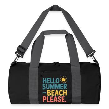Hello Summer – Beach Please! - Recycelte Duffel Bag - Schwarz/Graphitgrau - Vorne