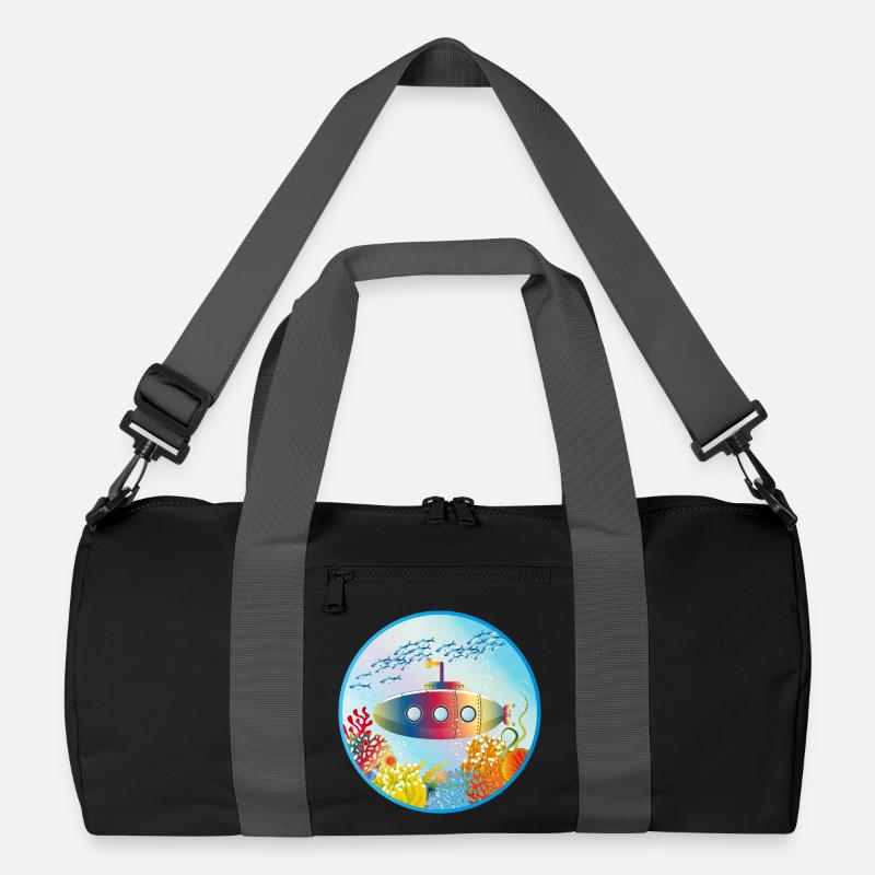 Buntes U-Boot im tropischen Korallenriff Recycelte Duffel Bag