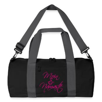 Moin & Namaste, magenta - Recycelte Duffel Bag - Schwarz/Graphitgrau - Vorne