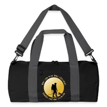 Wanderer auf der Straße - Recycelte Duffel Bag - Schwarz/Graphitgrau - Vorne
