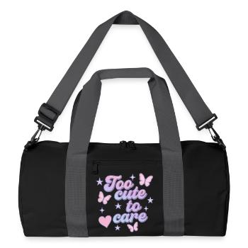 too cute to care - Recycled Duffel Bag - black/graphite grey - Front