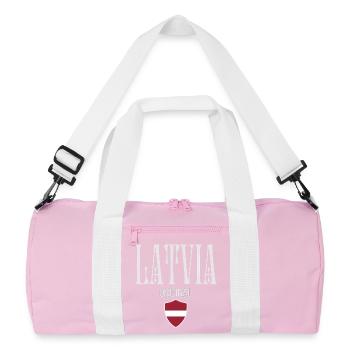 Natif de Lettonie, né en Lettonie - Sac de sport recyclé - rose/blanc - Devant