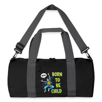 Né pour être un enfant - Sac de sport recyclé - noir/gris graphite - Devant