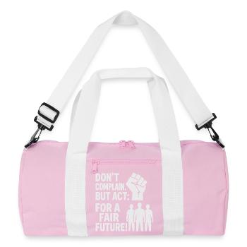 Acting for a fair future - Recycled Duffel Bag - pink/white - Front