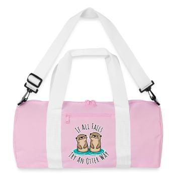 Mignonnes loutres ! Quand tout tourne mal Otter Way - Sac de sport recyclé - rose/blanc - Devant