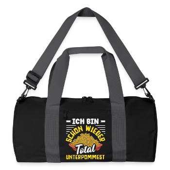 Totally underpommest encore une fois – blague sur les frites - Sac de sport recyclé - noir/gris graphite - Devant