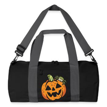 Drôle de citrouille d’Halloween avec araignée - Sac de sport recyclé - noir/gris graphite - Devant