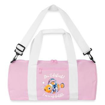 Don't disturb! I'm in my bubble - Recycled Duffel Bag - pink/white - Front