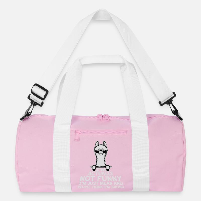 Lama Alpaca Not Funny Just Mean People Think Joke Recycled Duffel Bag