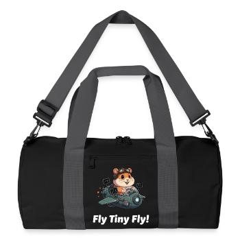 Raketenhamster Weltraumflug - Recycelte Duffel Bag - Schwarz/Graphitgrau - Vorne