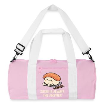 Sushi Is Always The Answer - Recycled Duffel Bag - pink/white - Front